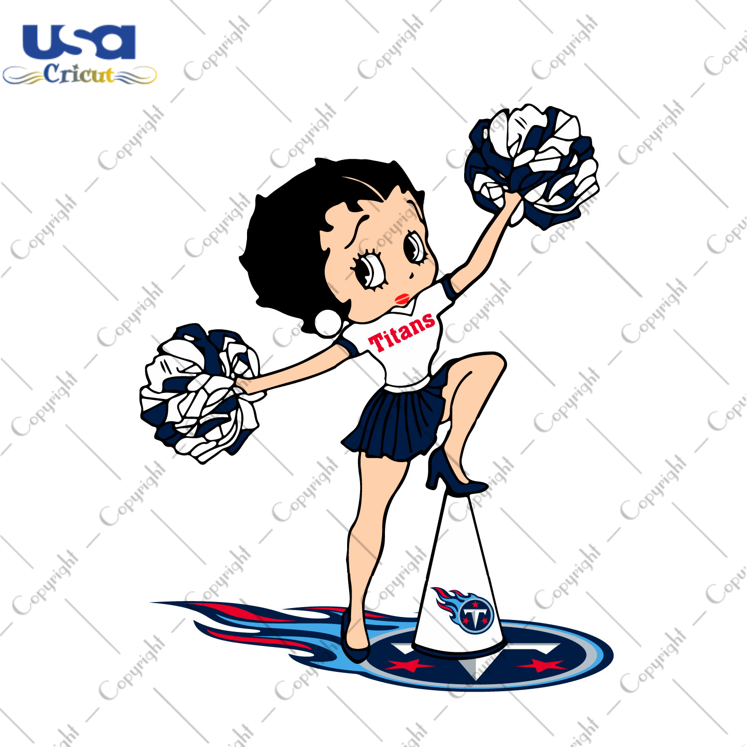 NFL Titans Cheerleading Betty Diy Crafts Svg Files For Cricut, Silhouette Sublimation Files - USA Cricut