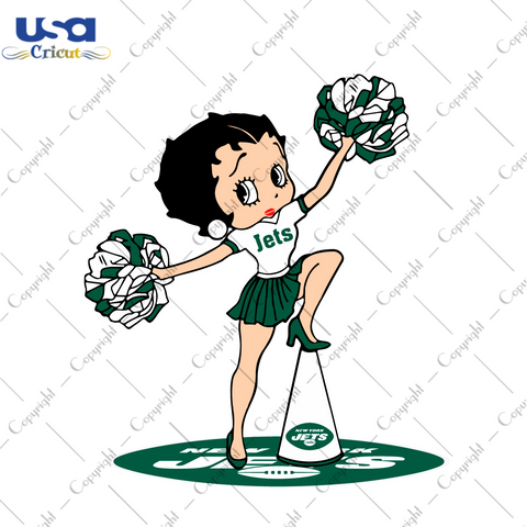 NFL Jets Cheerleading Betty Diy Crafts Svg Files For Cricut, Silhouette Sublimation Files - USA Cricut