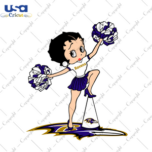 NFL Ravens Cheerleading Betty Diy Crafts Svg Files For Cricut, Silhouette Sublimation Files - USA Cricut