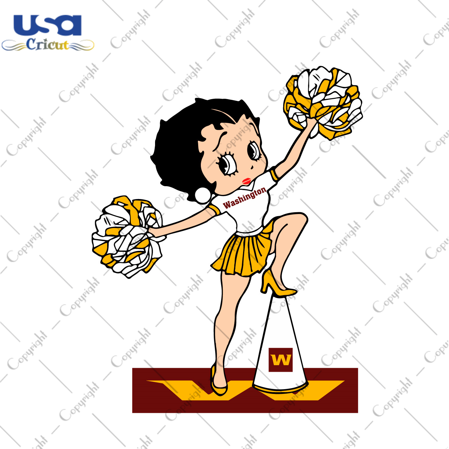 NFL Washington Cheerleading Betty Diy Crafts Svg Files For Cricut, Silhouette Sublimation Files - USA Cricut