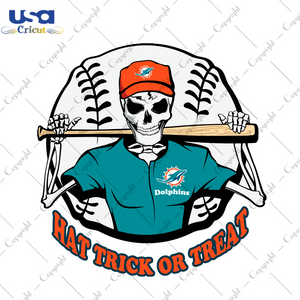 NFL Dolphins Halloween Skull Gift Diy Crafts Svg Files For Cricut, Silhouette Sublimation Files - USA Cricut