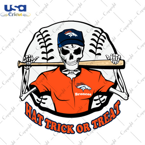 NFL Broncos Halloween Skull Gift Diy Crafts Svg Files For Cricut, Silhouette Sublimation Files - USA Cricut