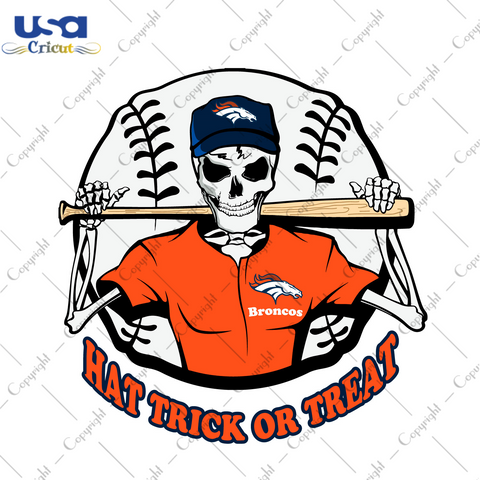 NFL Broncos Halloween Skull Gift Diy Crafts Svg Files For Cricut, Silhouette Sublimation Files - USA Cricut