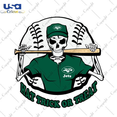 NFL Jets Halloween Skull Gift Diy Crafts Svg Files For Cricut, Silhouette Sublimation Files - USA Cricut