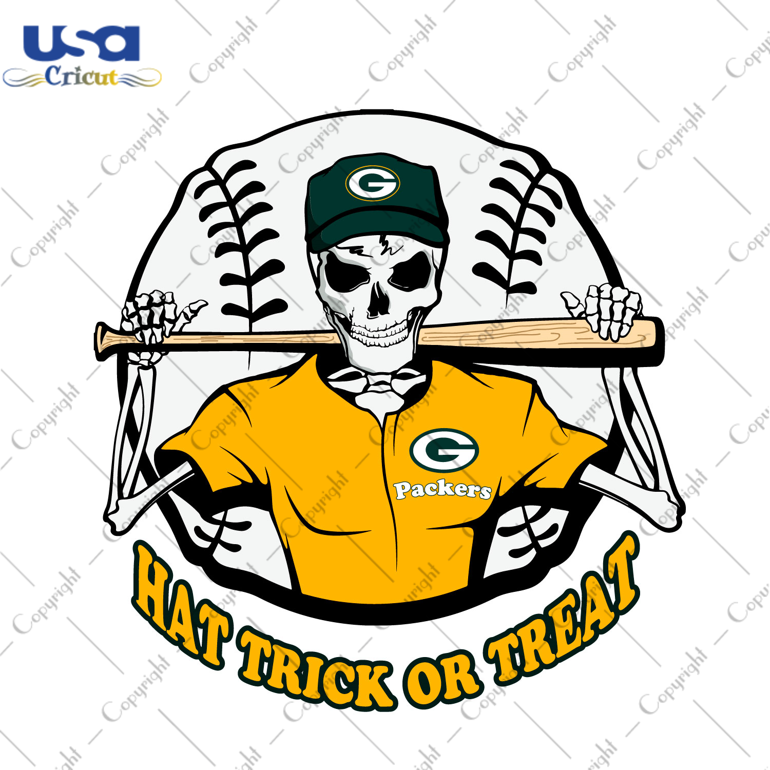 NFL Packers Halloween Skull Gift Diy Crafts Svg Files For Cricut, Silhouette Sublimation Files - USA Cricut