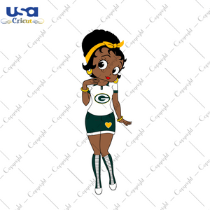 Messy Bun Black Girl Green Bay Packers Fan Diy Crafts Svg Files For Cricut, Silhouette Sublimation Files - USA Cricut