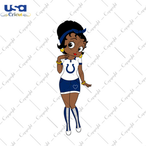 Messy Bun Black Girl Indianapolis Colts Fan Diy Crafts Svg Files For Cricut, Silhouette Sublimation Files - USA Cricut