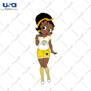 Messy Bun Black Girl Los Angeles Rams Fan Diy Crafts Svg Files For Cricut, Silhouette Sublimation Files - USA Cricut