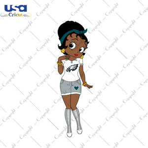 Messy Bun Black Girl Philadelphia Eagles Fan Diy Crafts Svg Files For Cricut, Silhouette Sublimation Files - USA Cricut