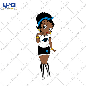 Messy Bun Black Girl Carolina Panthers Fan Diy Crafts Svg Files For Cricut, Silhouette Sublimation Files - USA Cricut