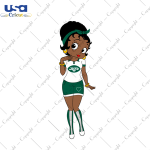 Messy Bun Black Girl New York Jets Fan Diy Crafts Svg Files For Cricut, Silhouette Sublimation Files - USA Cricut