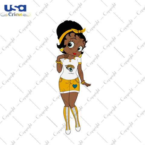 Messy Bun Black Girl Jacksonville Jaguars Fan Diy Crafts Svg Files For Cricut, Silhouette Sublimation Files - USA Cricut