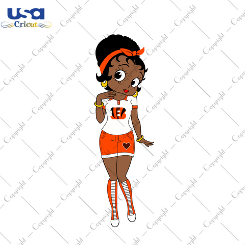 Messy Bun Black Girl Cincinnati Bengals Fan Diy Crafts Svg Files For Cricut, Silhouette Sublimation Files - USA Cricut