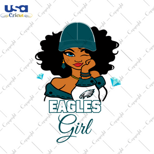 Nfl Afro Girl Wear Cap Eagles Fan Diy Crafts Svg Files For Cricut, Silhouette Sublimation Files - USA Cricut