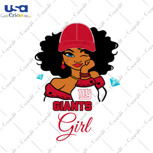 Nfl Afro Girl Wear Cap Giants Fan Diy Crafts Svg Files For Cricut, Silhouette Sublimation Files - USA Cricut