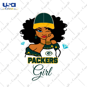 Nfl Afro Girl Wear Cap Packers Fan Diy Crafts Svg Files For Cricut, Silhouette Sublimation Files - USA Cricut