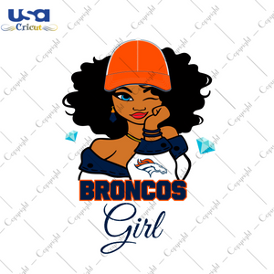 Nfl Afro Girl Wear Cap Broncos Fan Diy Crafts Svg Files For Cricut, Silhouette Sublimation Files - USA Cricut