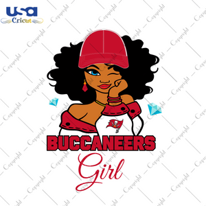 Nfl Afro Girl Wear Cap Buccaneers Fan Diy Crafts Svg Files For Cricut, Silhouette Sublimation Files - USA Cricut