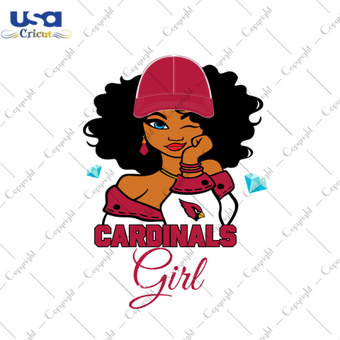 Nfl Afro Girl Wear Cap Cardinals Fan Diy Crafts Svg Files For Cricut, Silhouette Sublimation Files - USA Cricut