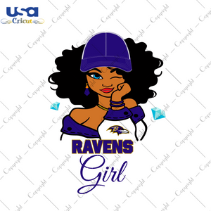 Nfl Afro Girl Wear Cap Ravens Fan Diy Crafts Svg Files For Cricut, Silhouette Sublimation Files - USA Cricut