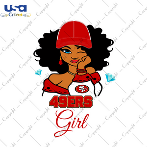 Nfl Afro Girl Wear Cap 49ers Fan Diy Crafts Svg Files For Cricut, Silhouette Sublimation Files - USA Cricut