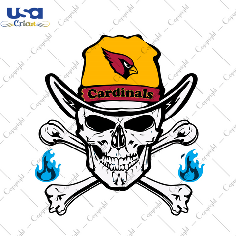 Nfl Arizona Cardinals Skull Shirt Diy Crafts Svg Files For Cricut, Silhouette Sublimation Files - USA Cricut