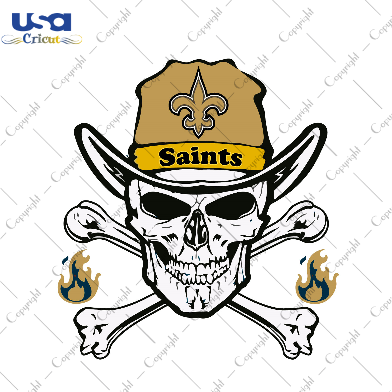 Nfl New Orleans Saints Skull Diy Crafts Svg Files For Cricut, Silhouette Sublimation Files - USA Cricut