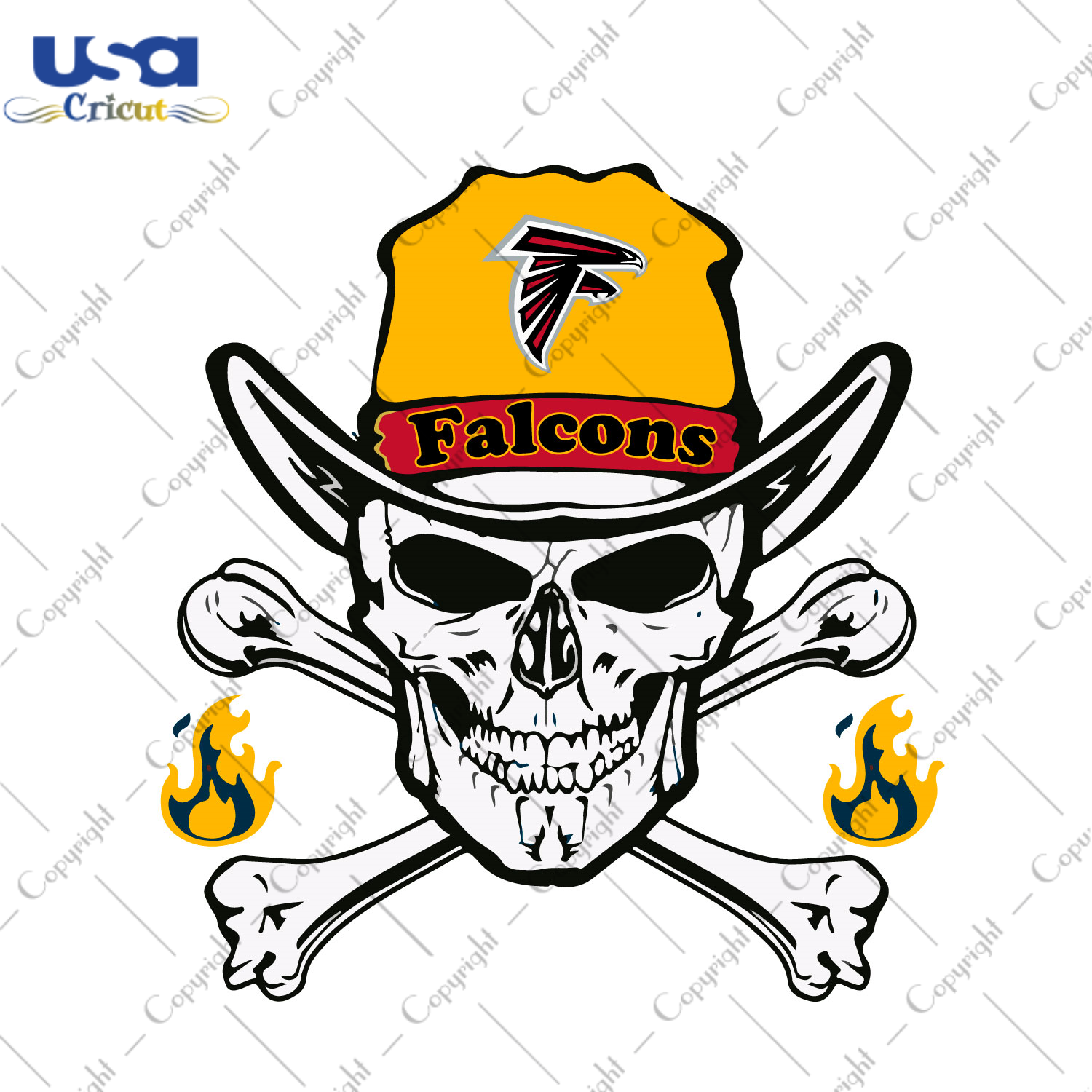 Nfl Atlanta Falcons Skull Diy Crafts Svg Files For Cricut, Silhouette Sublimation Files - USA Cricut