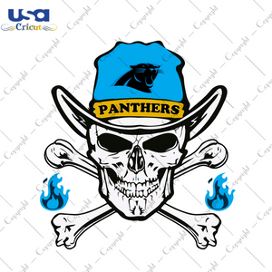 Nfl Carolina Panthers Skull Gifts Diy Crafts Svg Files For Cricut, Silhouette Sublimation Files - USA Cricut