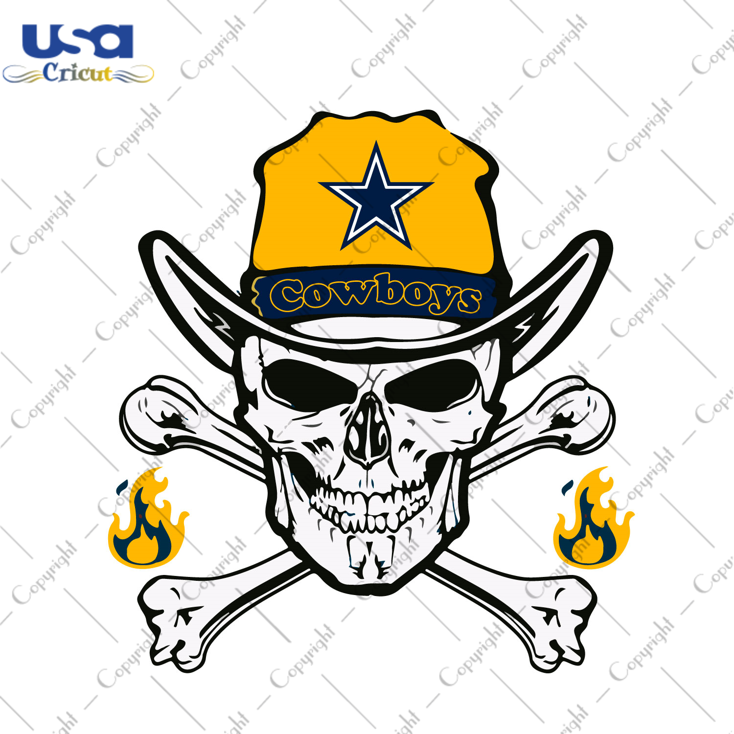 Nfl Dallas Cowboys Skull Fan Diy Crafts Svg Files For Cricut, Silhouette Sublimation Files - USA Cricut