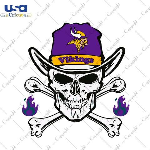 Nfl Minnesota Vikings Skull Logo Diy Crafts Svg Files For Cricut, Silhouette Sublimation Files - USA Cricut