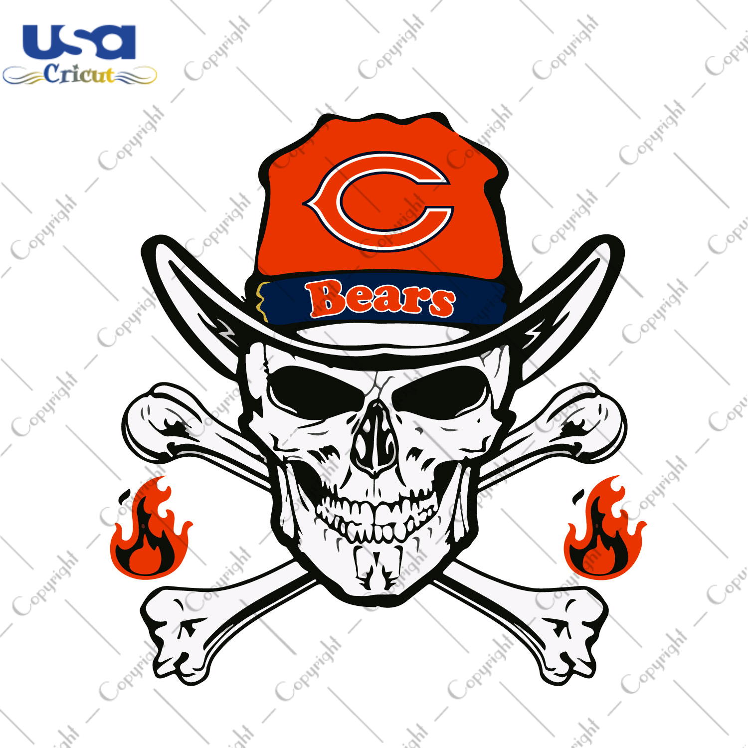 Nfl Chicago Bears Skull Logo Gift Diy Crafts Svg Files For Cricut, Silhouette Sublimation Files - USA Cricut