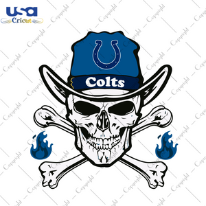 Nfl Indianapolis Colts Skull Gift Diy Crafts Svg Files For Cricut, Silhouette Sublimation Files - USA Cricut