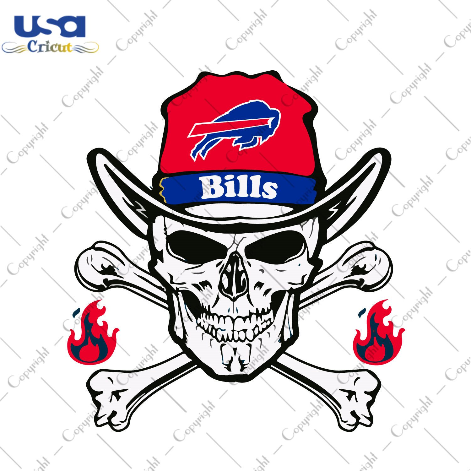 Nfl Buffalo Bills Skull Logo Diy Crafts Svg Files For Cricut, Silhouette Sublimation Files - USA Cricut