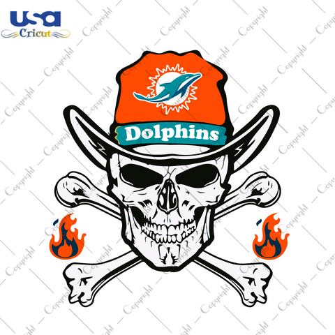 Nfl Miami Dolphins Logo Skull Diy Crafts Svg Files For Cricut, Silhouette Sublimation Files - USA Cricut