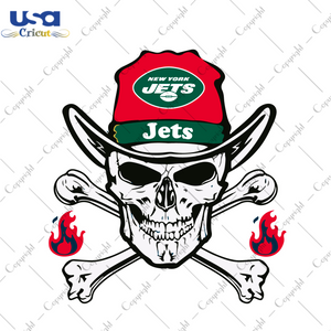 Nfl New York Jets Skull Gifts Diy Crafts Svg Files For Cricut, Silhouette Sublimation Files - USA Cricut