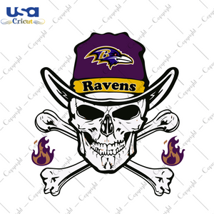 Nfl Baltimore Ravens Skull Fan Diy Crafts Svg Files For Cricut, Silhouette Sublimation Files - USA Cricut