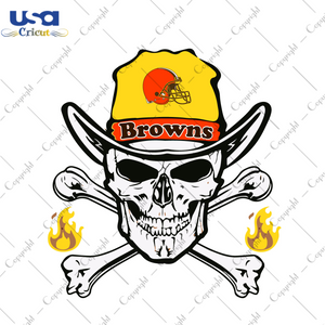 Nfl Cleveland Browns Skull Fan Gift Diy Crafts Svg Files For Cricut, Silhouette Sublimation Files - USA Cricut