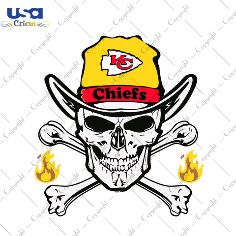 Nfl Kansas City Chiefs Logo Skull Gifts Diy Crafts Svg Files For Cricut, Silhouette Sublimation Files - USA Cricut