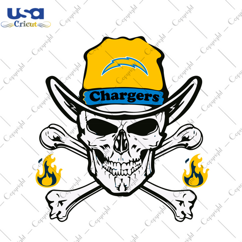 Nfl Diego Chargers Skull Logo Gifts Diy Crafts Svg Files For Cricut, Silhouette Sublimation Files - USA Cricut