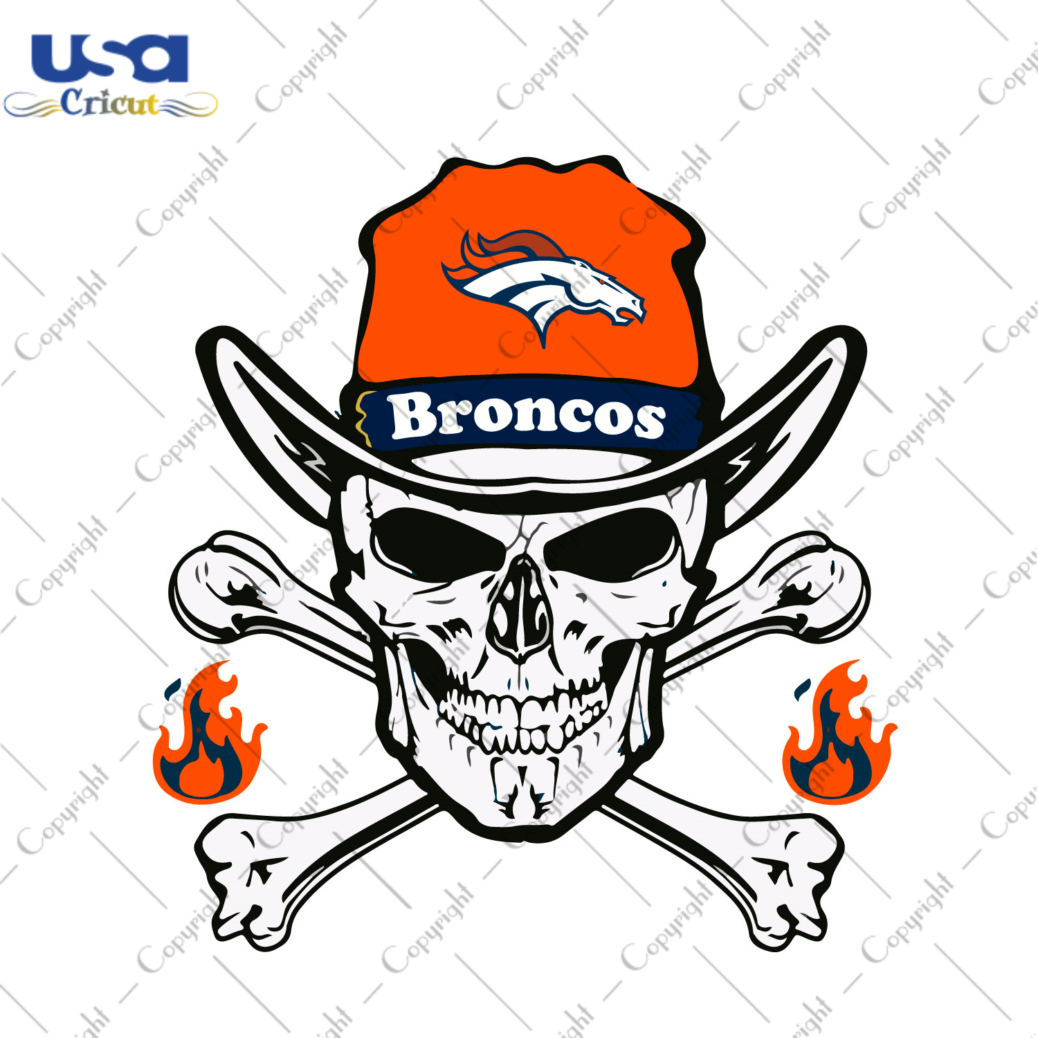 Nfl Denver Broncos Skull Logo Gifts Diy Crafts Svg Files For Cricut, Silhouette Sublimation Files - USA Cricut