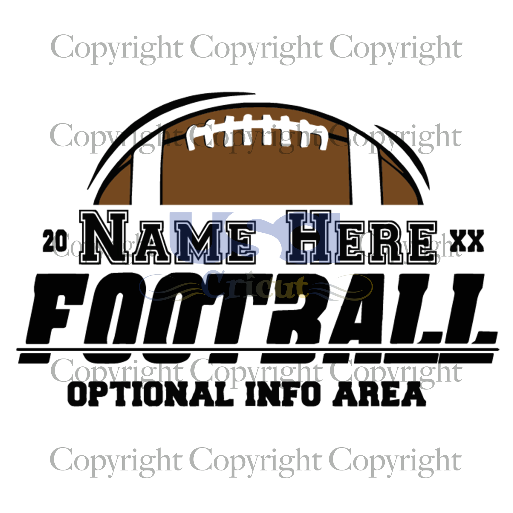 Name Here Football Svg, Sport Svg, Personalized,SVG files for cricut Instant Download Version - USA Cricut