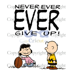 Never Ever Give Up, Charlie Brown Saying, Sport Svg, Rugby Ball, Rugby Sport Svg, Diy Crafts SVG Files For Cricut, Silhouette Sublimation Files Shirt Design Ideas  Instant Download - USA Cric