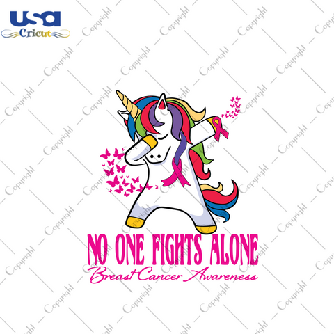 No One Fights Alone Breast Cancer Gift Diy Crafts Svg Files For Cricut, Silhouette Sublimation Files