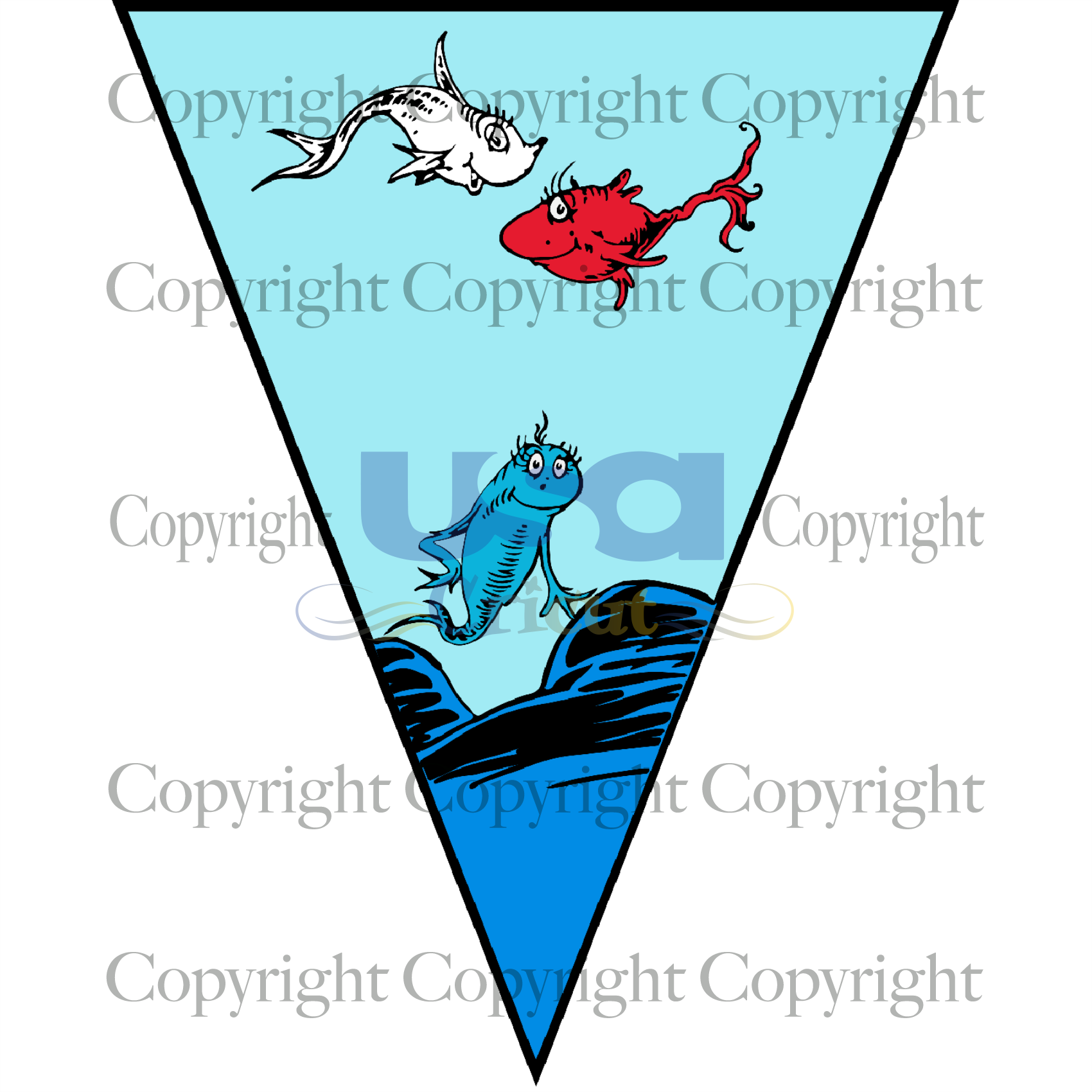 One Fish Two Fish, Dr. Seuss Svg, Reading Festival, SVG Cricut & Silhouette Sublimation files Instant Download Version - USA Cricut