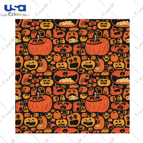 Halloween Pumpkin Pattern Print Gift Diy Crafts Svg Files For Cricut, Silhouette Sublimation Files - USA Cricut