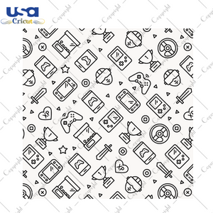 Gaming Pattern Print Diy Crafts Svg Files For Cricut, Silhouette Sublimation Files - USA Cricut