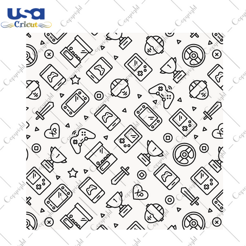 Gaming Pattern Print Diy Crafts Svg Files For Cricut, Silhouette Sublimation Files - USA Cricut