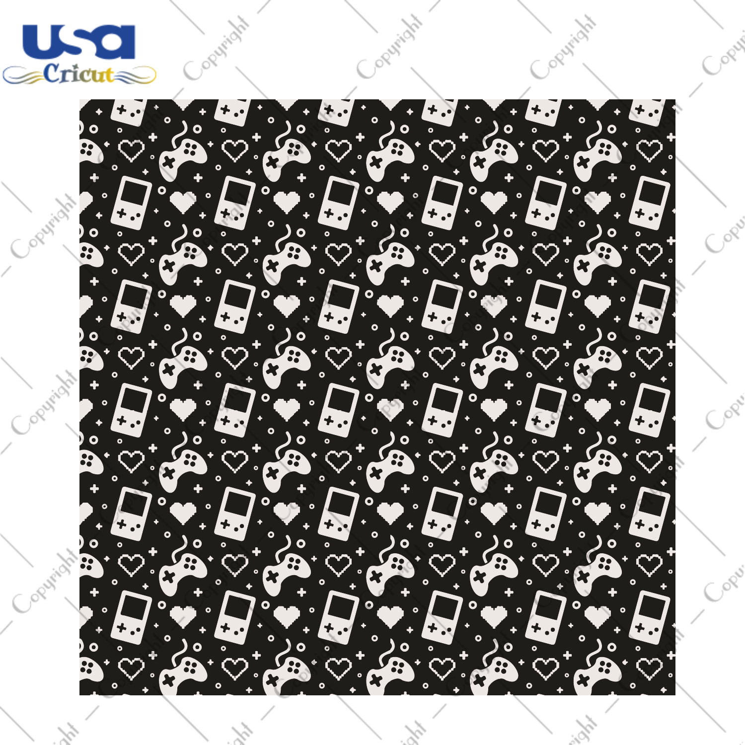 Gaming Pattern Print Diy Crafts Svg Files For Cricut, Silhouette Sublimation Files - USA Cricut