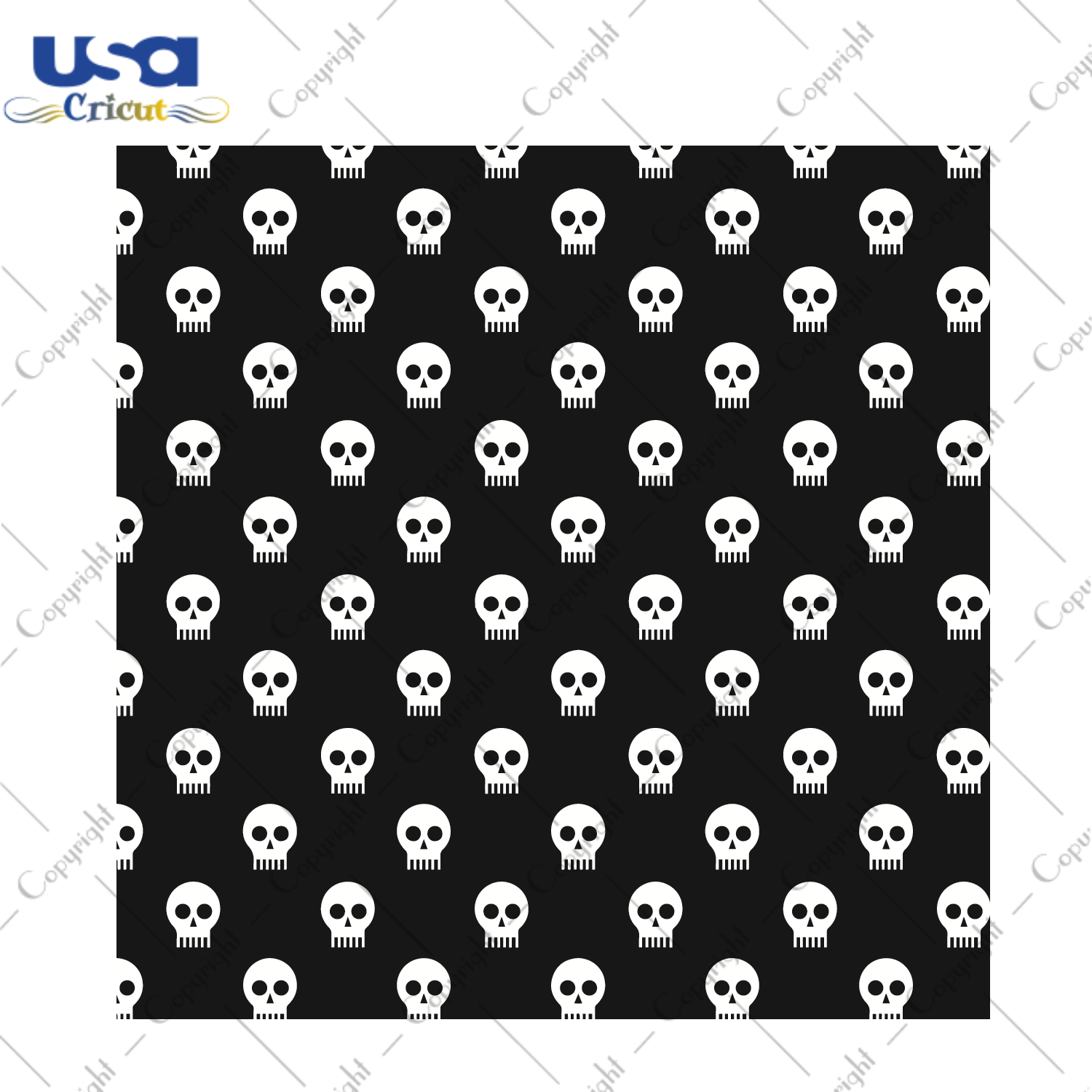 Halloween Skull Pattern Print Diy Crafts Svg Files For Cricut, Silhouette Sublimation Files - USA Cricut